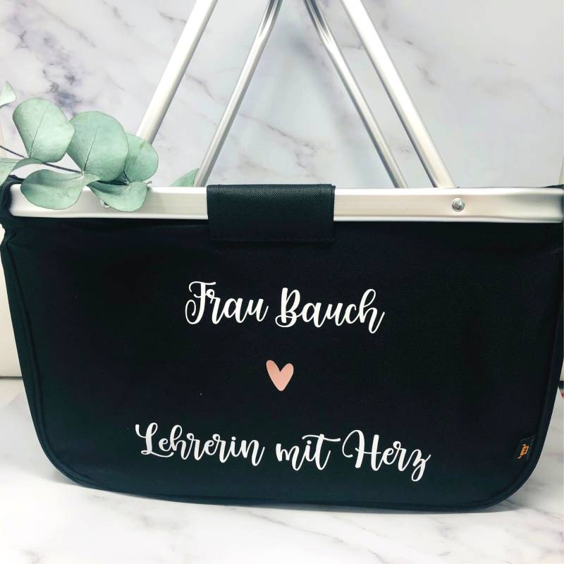 Abschiedsgeschenk Schule - Einkaufskorb "Lehrerin Mit Herz" Personalisiert Danke Beste Lehrerin Geschenke Für Lehrkräfte von Koboldtheater22
