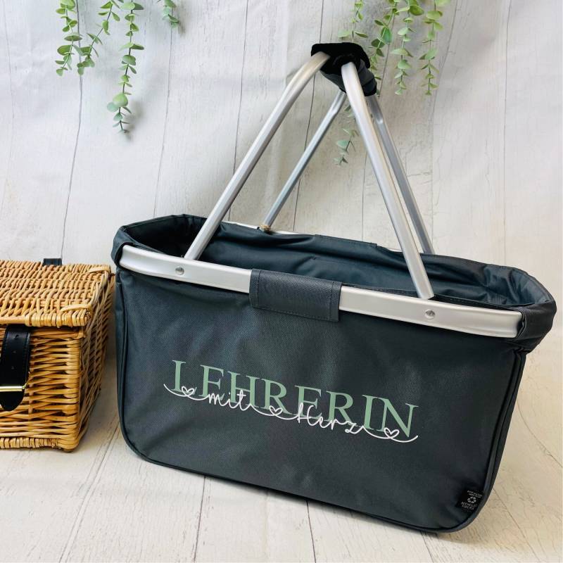 Einkaufskorb "Lehrerin Mit Herz" Personalisiert - Persönliches Geschenk Für Die Beste Lehrerin Geschenke Lehrkräfte Nachhaltig von Koboldtheater22