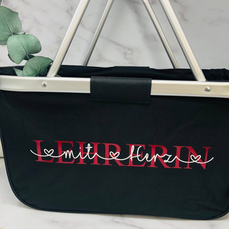 Einkaufskorb "Lehrerin Mit Herz" Personalisiert - Persönliches Geschenk Für Die Beste Lehrerin Geschenke Lehrkräfte Nachhaltig von Koboldtheater22