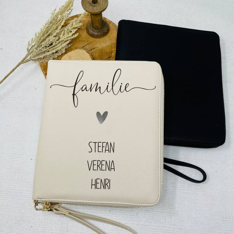 Familienorganizer Personalisiert - Für Unterlagen Die Reise, Impfpässe, U-Hefte, Karten Und Vieles Mehr Creme Design Familie von Koboldtheater22