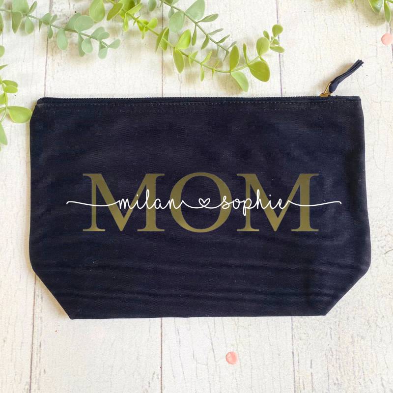 Geschenk Für Die Mama - Personalisierte Kosmetiktasche in Schwarz Oder Navy Schön Zum Geburtstag Muttertag Verschiedene Farben von Koboldtheater22