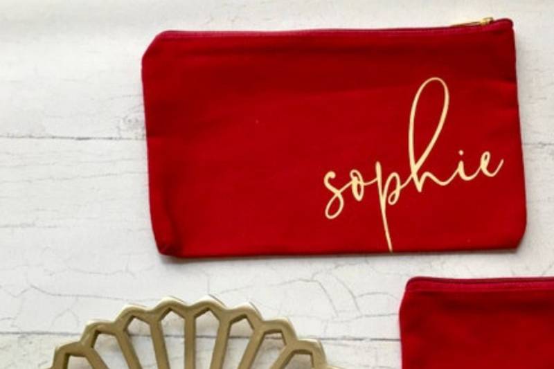 Geschenk Lehrerin Erzieherin Tagesmutter - Mäppchen Personalisiert Mit Namen Rot Gold von Koboldtheater22