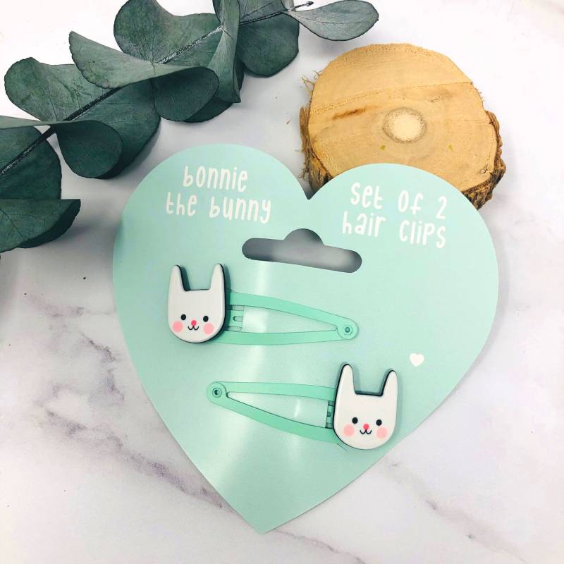 Haarspangen Set Hase - Bunny Haarspängchen Mädchen Geschenk Einschulung Geburtstag von Koboldtheater22