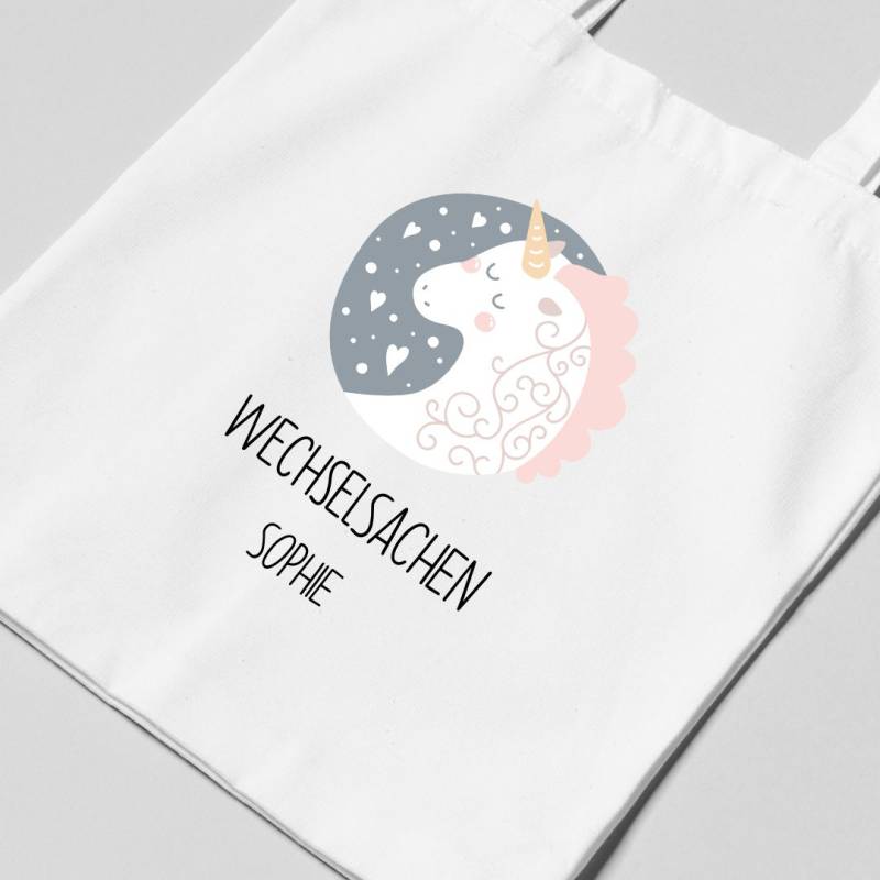 Wechselwäsche Beutel Kind - Personalisiert Einhorn Regenbogen Floral Designs von Koboldtheater22