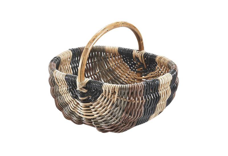 Kobolo Einkaufskorb Rattankorb Henkelkorb in multicolor hellbraun von Kobolo