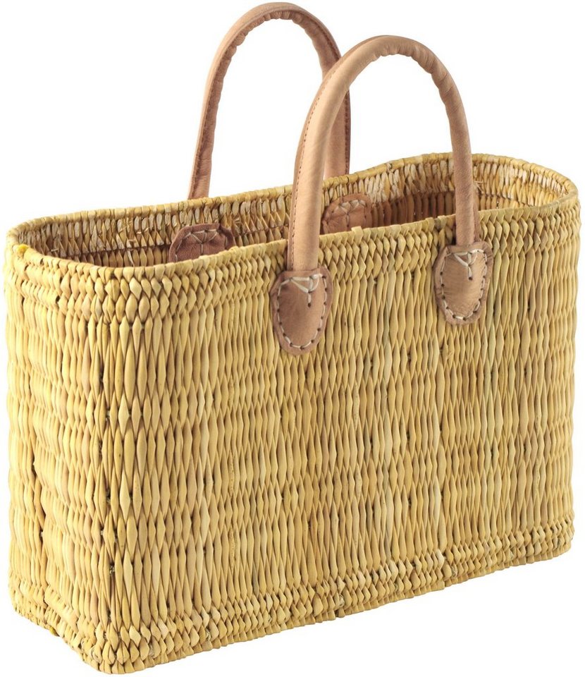 Kobolo Shopper Seegrastasche mit Griffen aus Leder 36x16x26cm von Kobolo