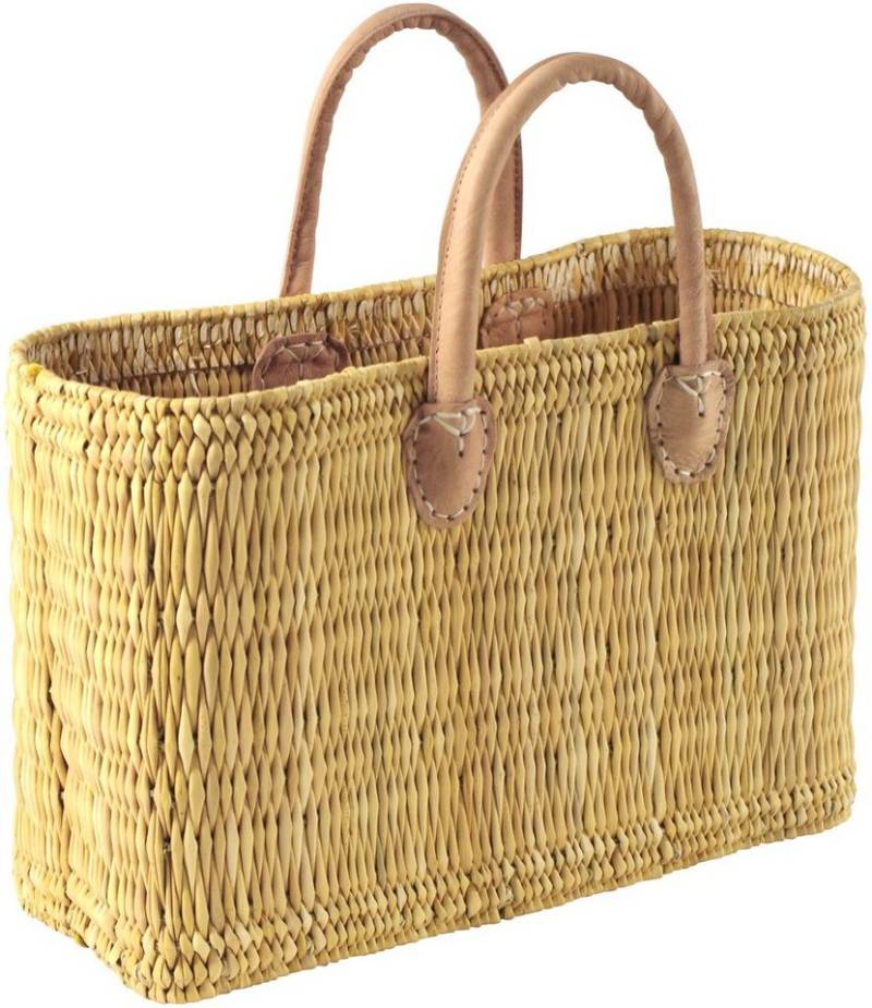 Kobolo Shopper Seegrastasche mit Griffen aus Leder 36x16x26cm von Kobolo