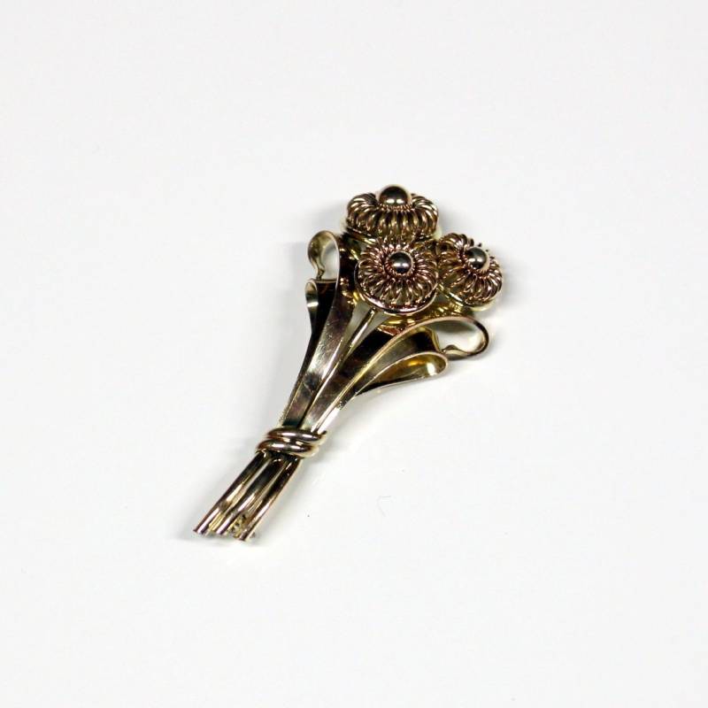 Vintage Brosche America Gold - Blumenbrosche von KobraFinds