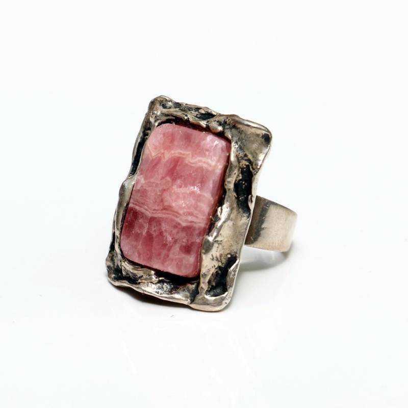 Vintage Großer Silberring Mit Rhodochrosit - Sterling 925 Statement Vintage Großer Silberring Mit Rhodochrosit - Sterling 925 Statement von KobraFinds
