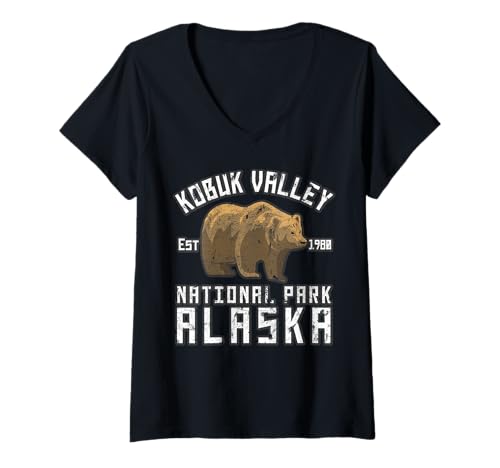 Damen Kobuk-Valley-Nationalpark T-Shirt mit V-Ausschnitt Damen Kobuk-Valley-Nationalpark T-Shirt mit V-Ausschnitt von Kobuk Valley National Park Alaska USA Outdoor