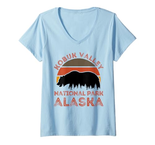 Damen Kobuk-Valley-Nationalpark T-Shirt mit V-Ausschnitt Damen Kobuk-Valley-Nationalpark T-Shirt mit V-Ausschnitt von Kobuk Valley National Park Alaska USA Outdoor