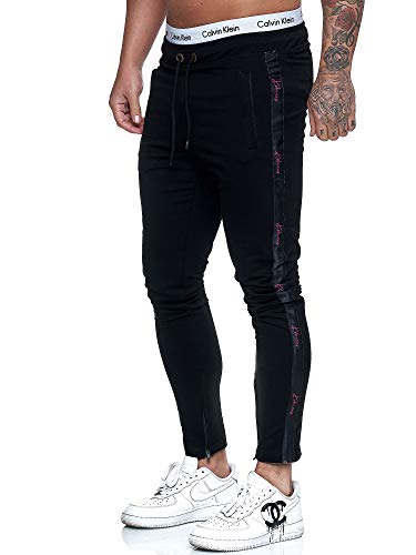 Koburas Herren Jogging Hose Jogger Streetwear Sporthose Modell KO-13105-JG Schwarz Pink M von Koburas