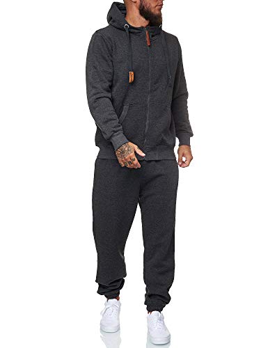 Koburas Herren Jogginganzug Trainingsanzug Männer Sportanzug Fitness Outfit Streetwear Tracksuit Jogginghose Hoodie-Sporthose Sportkleidung Comfort Fit Modell KO-13112 Antrazit Dark S von Koburas