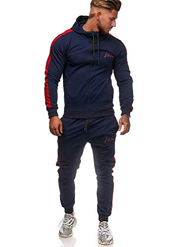 Koburas Herren Jogginganzug Trainingsanzug Sportanzug Jogginghose Hoodie-Sporthose Jogger Modell 3392 (XXL, Navy) von Koburas