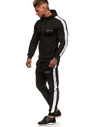 Koburas Herren Jogginganzug Trainingsanzug Sportanzug Jogginghose Hoodie-Sporthose Jogger Modell 3392 (XXL, Schwarz) von Koburas