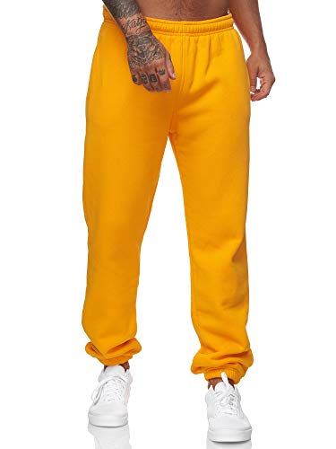 Koburas Herren Jogginghose Streetwear Design Hip Hop Sporthose für Männer Trainingshose Laufhose Gym Freizeithose Baggy Sweatpants Chill Modell KO-13115 Orange S von Koburas