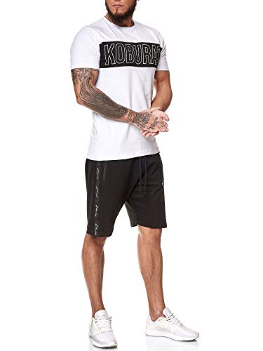 Koburas Herren Short-Jogginganzug Shortanzug Sportanzug Short T-Shirt Modell 2159 Weiß M von Koburas