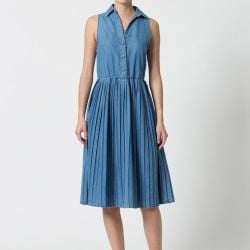 Kocca Blaues Baumwoll-midikleid - Trendiger Faltenrock Für Damen von Kocca