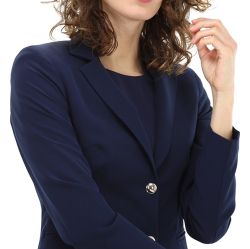 Kocca Damen Blazer In Blau Aus Baumwolle - Schicker Ungefütterter Überwurf von Kocca