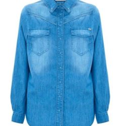 Kocca Damen Jeanshemd In Blau - Baumwollmischung von Kocca