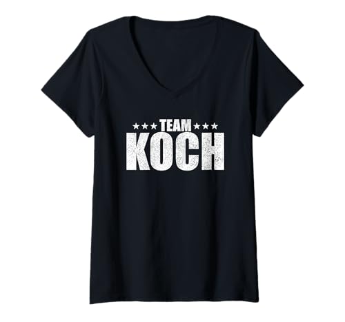 Damen Koch Nachname Familie Geburtstag Koch Nachname Paar T-Shirt mit V-Ausschnitt Damen Koch Nachname Familie Geburtstag Koch Nachname Paar T-Shirt mit V-Ausschnitt von Koch Couple Family Team Outfit Surname Retro