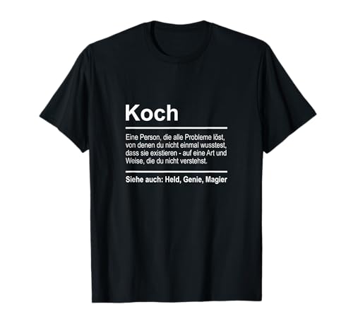 Koch Definition - Lustig Spruch Männer Beruf Küche Koch T-Shirt Schwarz S EU Klein Classic Humorous Print T-Shirt Männer Unisex-Erwachsene Koch Definition - Lustig Spruch Männer Beruf Küche Koch T-Shirt Schwarz S EU Klein Classic Humorous Print T-Shirt Männer Unisex-Erwachsene von Koch Definition Geschenke Herren