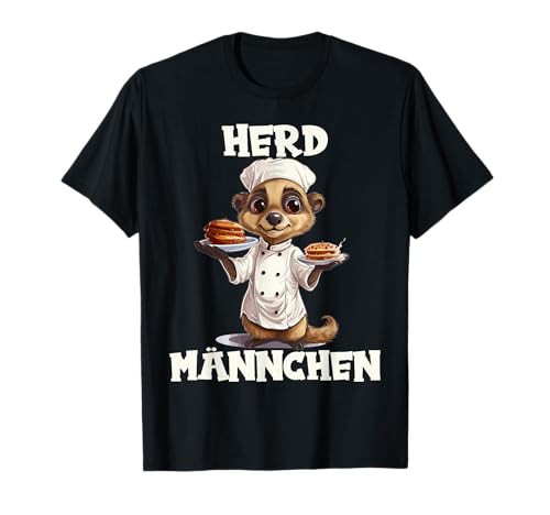 Erdmännchen kochen Koch Kochmütze Mann Herren Herdmännchen T-Shirt Erdmännchen kochen Koch Kochmütze Mann Herren Herdmännchen T-Shirt von Koch Hobbykoch Gesellenprüfung Geschenk Shop