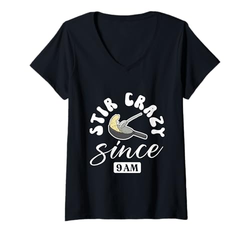 Damen Seit 9 Uhr verrückt verrückt T-Shirt mit V-Ausschnitt Damen Seit 9 Uhr verrückt verrückt T-Shirt mit V-Ausschnitt von Kochen