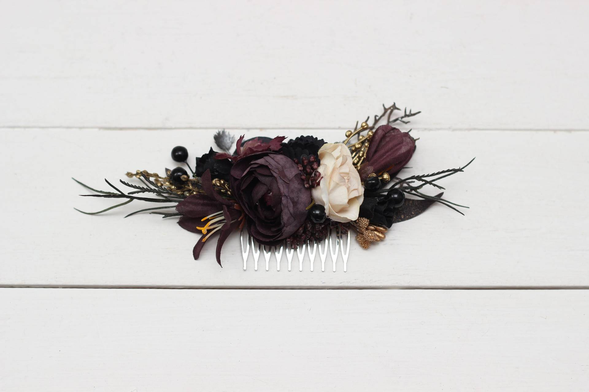 Nur Für Eu Und Uk Halloween Hochzeit Dunkellila Schwarz Gold Beige Blumenkamm Blumen Accessoires Im Herbst Haarkamm Nur Für Eu Und Uk Halloween Hochzeit Dunkellila Schwarz Gold Beige Blumenkamm Blumen Accessoires Im Herbst Haarkamm von Kochetova