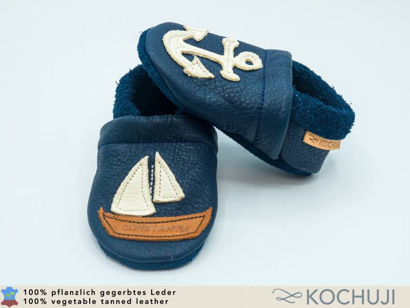 Bioleder Krabbelschuhe Anker Schiff/Personalisierbar Verschiedene Größen Und Farben Lederpuschen Pflanzliche Gerbung Chromfrei Bioleder Krabbelschuhe Anker Schiff/Personalisierbar Verschiedene Größen Und Farben Lederpuschen Pflanzliche Gerbung Chromfrei von Kochuji
