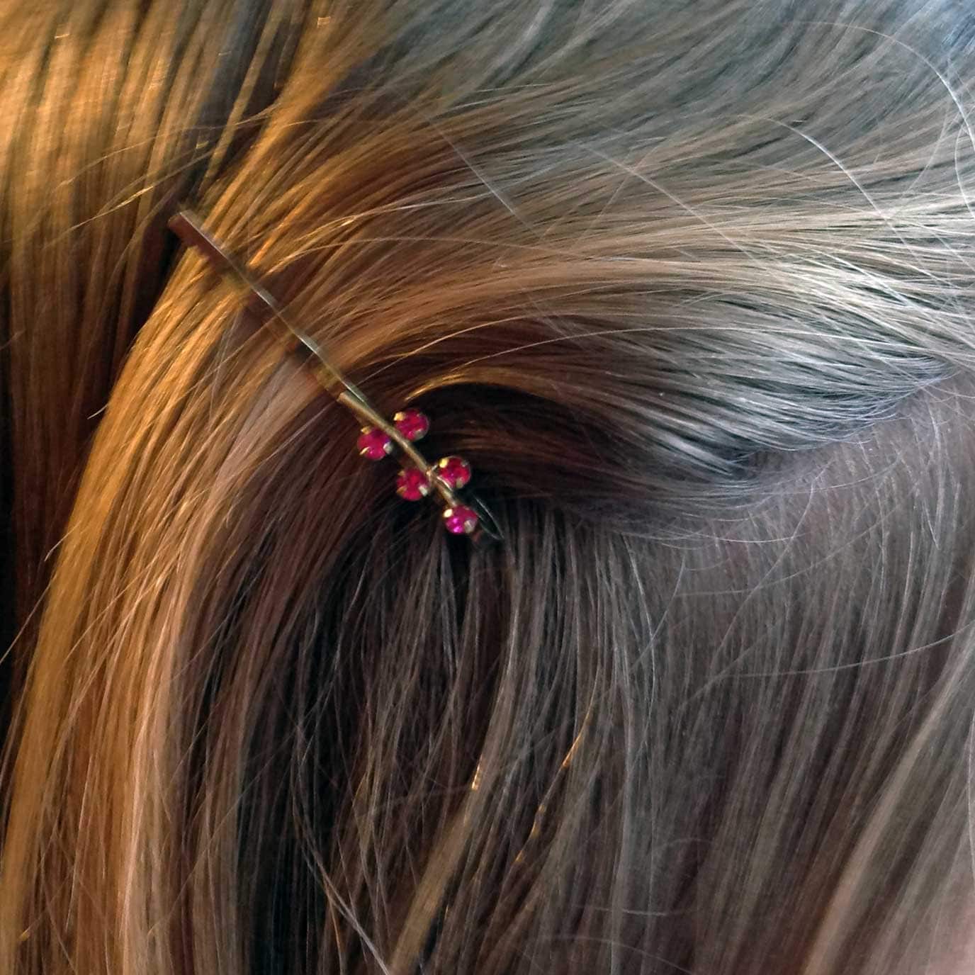 Antike Vintage Swarovski Rosa Kristallblätter Haarnadel von KocoByJunko