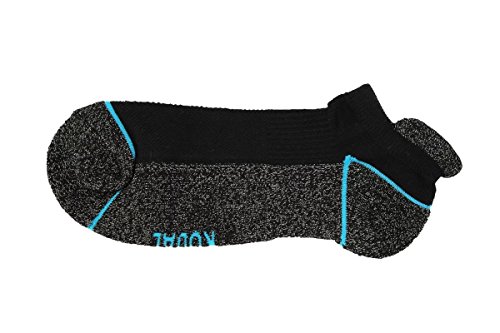 Kupfer Antibakterielle Athletic No Show / Low Cut Socken für Männer und Frauen, Schwarz/Gr¨¹n-5 Pairs, Shoe L:45-49 EUR von Kodal