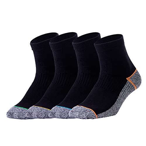 Kupfer Antibakterielle Athletische Socken f¨¹r M?nner und Frauen-Feuchtigkeits-Docht, rutschfeste Kissen Kn?chelsocken, Mehrfarbig-4 Pairs, Shoe M:34-44 EUR von Jzy Qzn