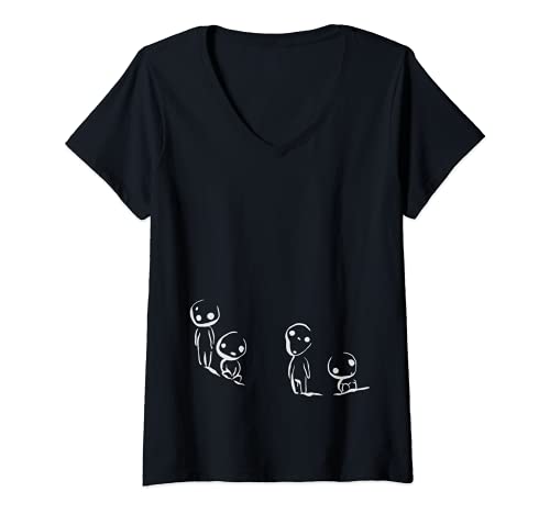Damen Kodama Fan Waldgeist T-Shirt mit V-Ausschnitt Damen Kodama Fan Waldgeist T-Shirt mit V-Ausschnitt von Kodama Fan Forest Spirit Tees