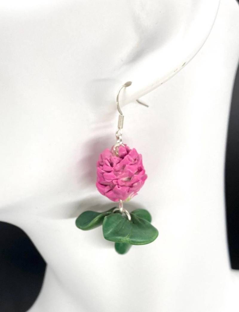 Kleeblatt-Ohrringe Aus Polymer Clay Mit Versilberten Haken von KodeliaHollow