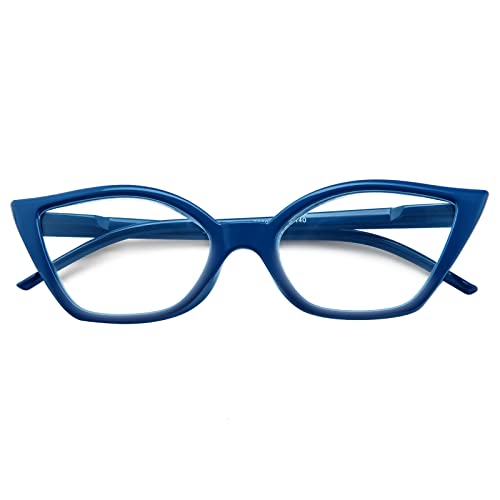 Kodilin Lesebrille für Damen, Anti-Licht, blaues Katzenauge, PC-Brille mit Federscharnier, 1.0 1.5 2.0 2.5 3.0 3.5, blau, Einheitsgröße Kodilin Lesebrille für Damen, Anti-Licht, blaues Katzenauge, PC-Brille mit Federscharnier, 1.0 1.5 2.0 2.5 3.0 3.5, blau, Einheitsgröße von Kodilin