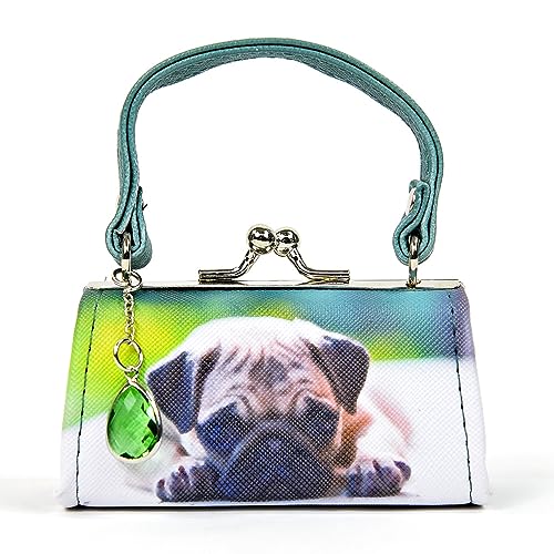 Mario Moreno Geldbörse Mops Welpe Hund Portemonnaie Geldbeutel Mini Bag Kunstleder mit Fotodruck von Kögler