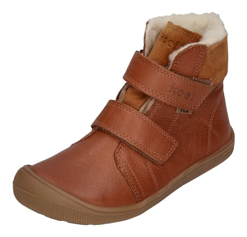 KOEL Barefoot Kinderstiefel - EMIL NAPA TEX WOOL 2.0 - cognac, Größe:27 EU von Koel