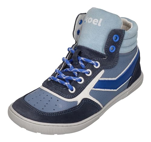 Koel High Top Leder Sneaker in BLAU Zipper & Schnürung Danish Nappa 08M028.121 (Blau, EU Schuhgrößensystem, Grundschulkind, Numerisch, M, 32) von KOEL