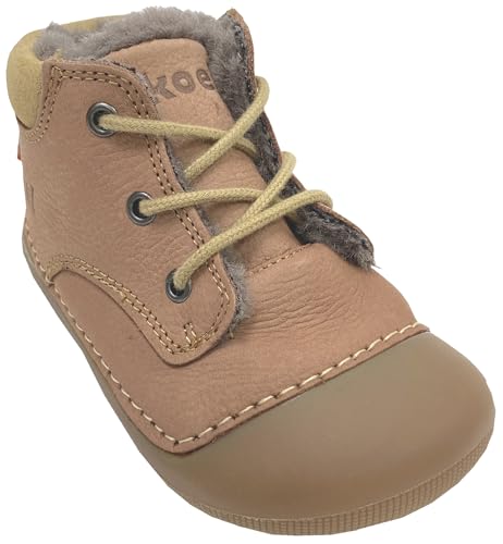 KOEL Weiche, knautschige Lammwoll gefütterte Barfußschuhe Schnürer in Blossom Modell AVA (Blossom, EU Schuhgrößensystem, Kleinkind, Numerisch, Breit, 22) von KOEL