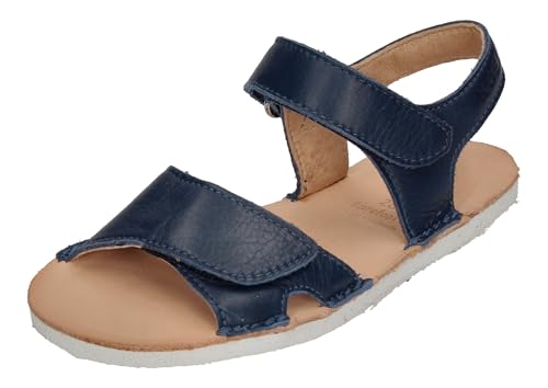 Koel4Kids Barfußschuhe, offene Barfuß Sandalen aus Leder mit Klett in Marine 24M002.101 (numeric_28) von KOEL