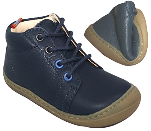 Koel4Kids Barfußschuhe Glattleder, Schnürer in Navy, schmale Leiste Ben 06M001.001 (Numeric_21) von Koel4Kids