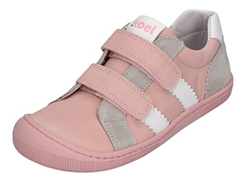 Koel4Kids Coole Barfußschuhe/Halbschuhe mit Klett, Nappa Leder in Rosa Nude Leiste Denis 07M031 (Numeric_31) von KOEL