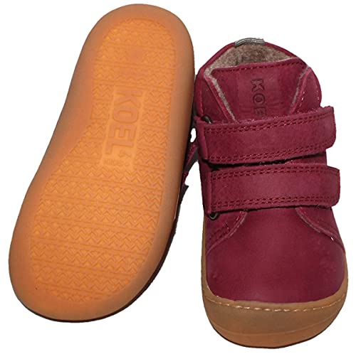 Koel4Kids Nubuk Lederschuhe + Wollfutter, Bordeaux Barfußschuhe Schmale Leiste BOB 002.233-260 (Numeric_27) von Koel4Kids