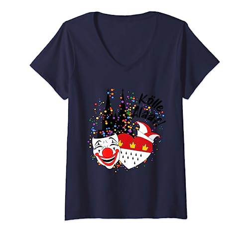 Damen Karneval Kostüm Kölle Alaaf T-Shirt mit V-Ausschnitt Damen Karneval Kostüm Kölle Alaaf T-Shirt mit V-Ausschnitt von Kölle Alaaf und Helau