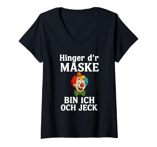 Damen Kölner Karneval - Hinger d’r Maske Bin ich Och Jeck T-Shirt mit V-Ausschnitt Damen Kölner Karneval - Hinger d’r Maske Bin ich Och Jeck T-Shirt mit V-Ausschnitt von Köln 7
