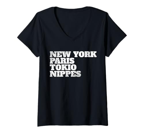 Damen Nippes Paris Tokio New York Heimat Köln Viertel Nippes T-Shirt mit V-Ausschnitt Damen Nippes Paris Tokio New York Heimat Köln Viertel Nippes T-Shirt mit V-Ausschnitt von Köln Outfit Für Echte Kölner Zu Karneval In Nippes