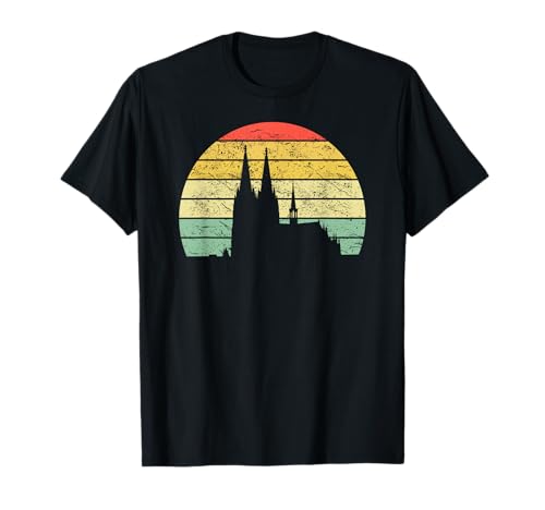Kölner Dom Stadt Silhouette NRW Rhein Damen Herren Kinder T-Shirt von Köln Retro Vintage Skyline Stadtbild Geschenkidee