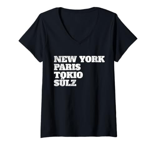 Damen Sülz Paris Tokio New York Heimat Köln Kölner Viertel Sülz T-Shirt mit V-Ausschnitt Damen Sülz Paris Tokio New York Heimat Köln Kölner Viertel Sülz T-Shirt mit V-Ausschnitt von Köln Sülz Outfits Für Kölner Aus Sülz