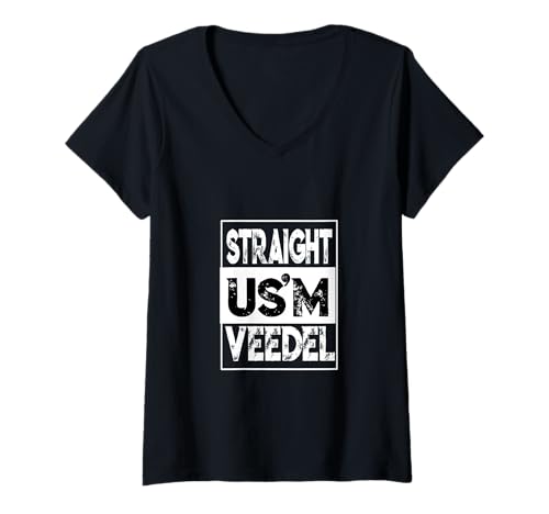 Damen Straight us'm Veedel - Kölle Karneval Köln Stadtteil Kostüm T-Shirt mit V-Ausschnitt von Kölsche Kostüme und Verkleidungen für echte Kölner